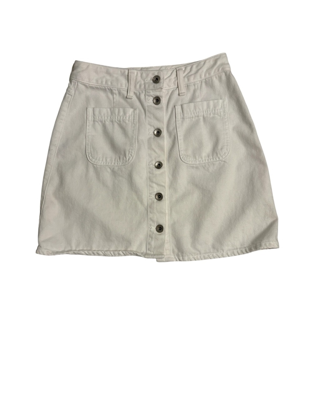 Rag & Bone White Jean  Button-Front Mini Skirt